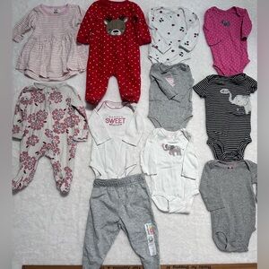 Baby 3 month size bundle bodysuit sleepers pants wardrobe